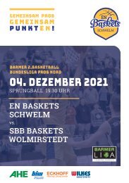 Heimspielheft EN Baskets Ausgabe 08 2021, 04.12.2021