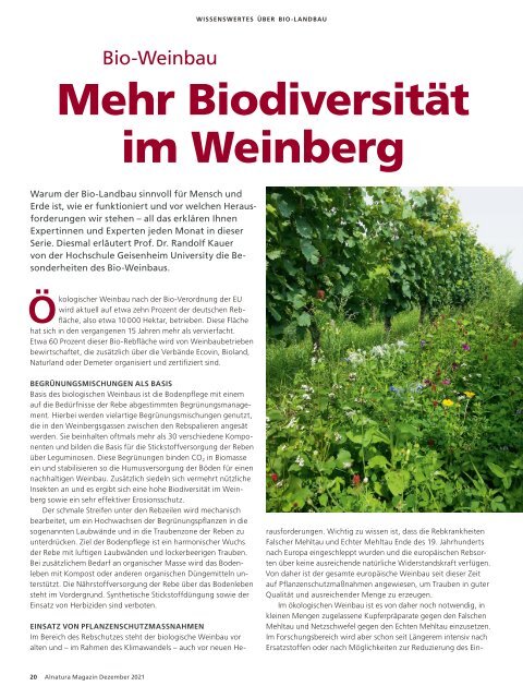 Alnatura Magazin Dezember 2021