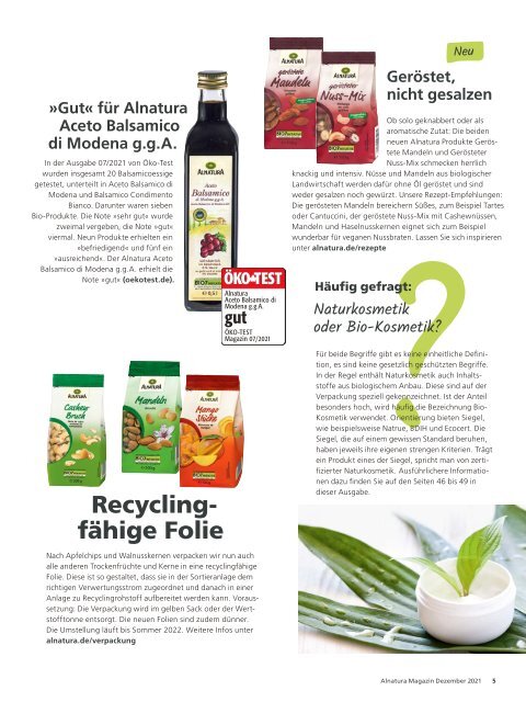 Alnatura Magazin Dezember 2021