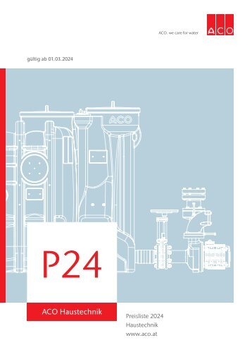 ACO Österreich Haustechnik Preisliste 2024 - Kapitel 1 Bad-, Spa- und Wellnessentwässerung