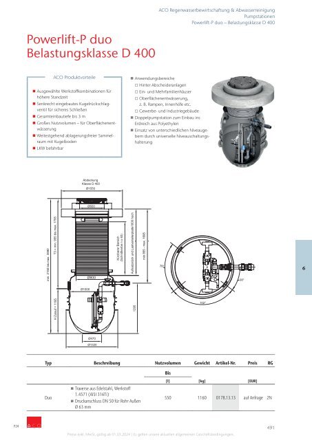 ACO Österreich Bauelemente Preisliste 2024 - Kapitel 6 Regenwasserbewirtschaftung und Abwasserreinigung