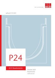 ACO Österreich Bauelemente Preisliste 2024 - Kapitel 7 Kellerbau