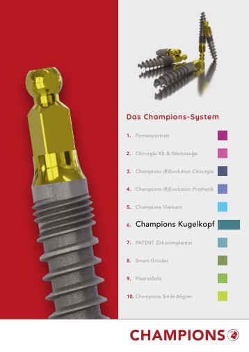 Produktkatalog – Champions Kugelkopf-Implantate