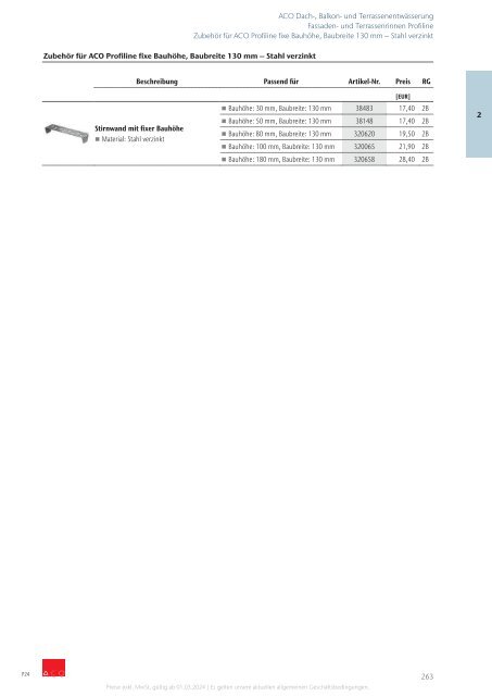 ACO Österreich Bauelemente Preisliste 2024 - Gesamt