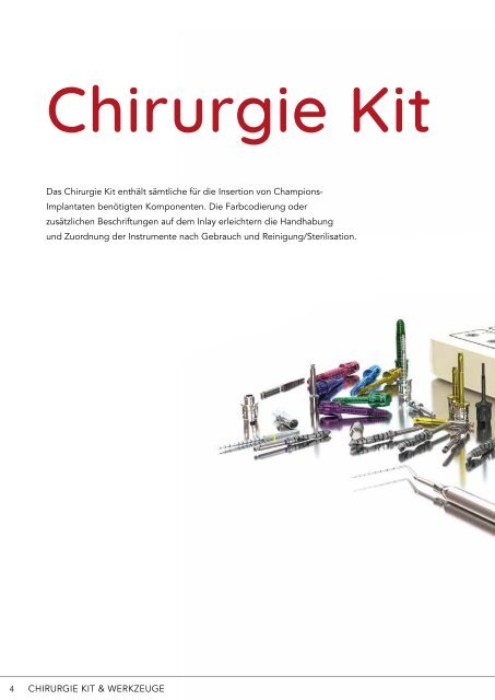 Produktkatalog – Das Champions Chirurgie-Kit