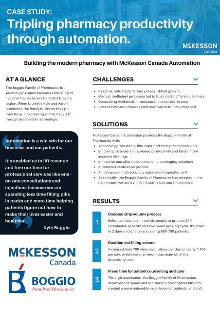 Case Study Tripling Pharmacy Productivity Through Automation Case Study Tripling Pharmacy Productivity Through Automation