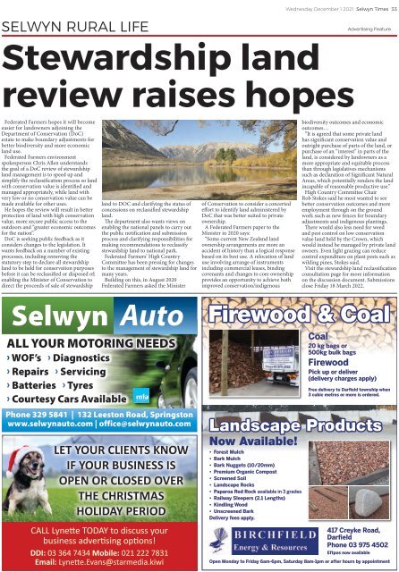 Selwyn Times: December 01, 2021