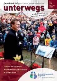 unterwegs - Gemeindebrief  der Kirche Bargteheide für Winter 2021/22