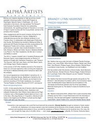 BRANDY LYNN HAWKINS mezzo-soprano - Alpha Artists ...