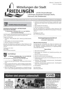 Amtliches Mitteilungsblatt Riedlingen 01.12.2021