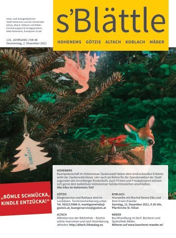 s'Blättle Nr. 48 - Do, 2. Dezember 2021