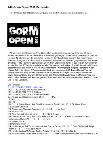 24h Gorm Open 2012 Schwerin - Quad-ATV