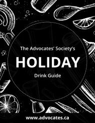 The Advocates' Society's Holiday Drink Guide - 2021
