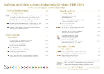 CARTA NUESTRA COCINA SIEMPRE ABIERTA EN OTOÑO