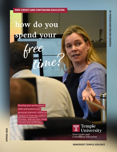 Temple University's Office of Non-Credit and Continuing Education Spring 2022 Brochure