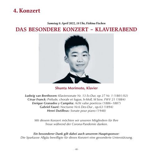 Oberallgäuer Meisterkonzerte Programm 2022