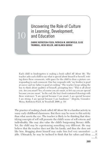 Uncovering the Role of Culture in Learning, Development, and ...