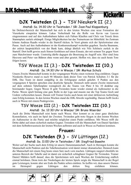 DJK Twisteden I - DJK Schwarz Weiß Twisteden 1949 e.V.