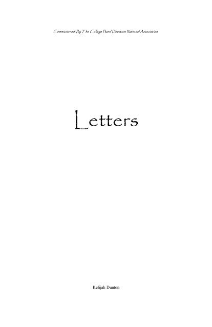 Letters-Kelijah Dunton