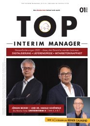 TOP INTERIM MANAGER – Beilage im CAPITAL 01/22