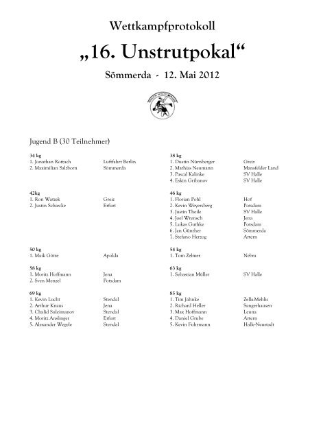 „16. Unstrutpokal“ Sömmerda - 12. Mai 2012