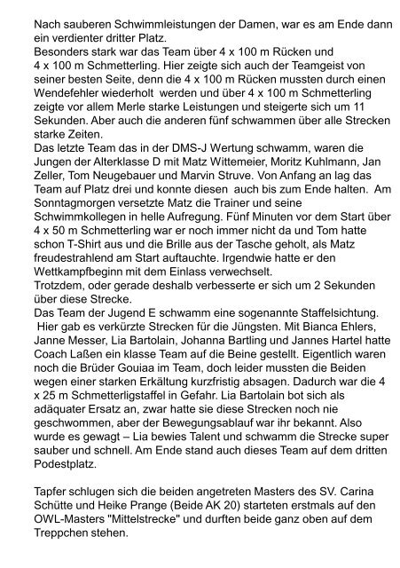 Platsch und Klatsch (Vereinszeitung 01/2012) - SV Halle (Westf.) eV