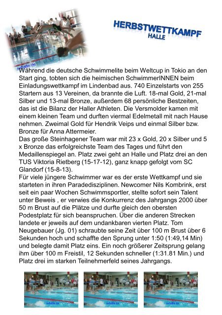 Platsch und Klatsch (Vereinszeitung 01/2012) - SV Halle (Westf.) eV