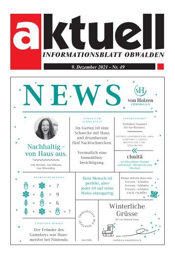 Aktuell Obwalden | KW49 | 9. Dezember 2021