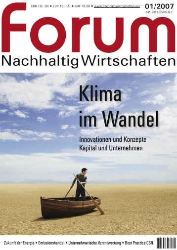 forum Nachhaltig Wirtschaften 01/2007: Klima im Wandel