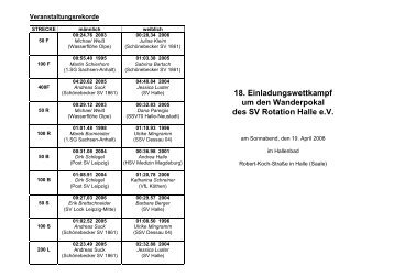 18. Einladungswettkampf um den Wanderpokal des SV Rotation ...