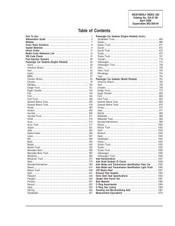 Table of Contents