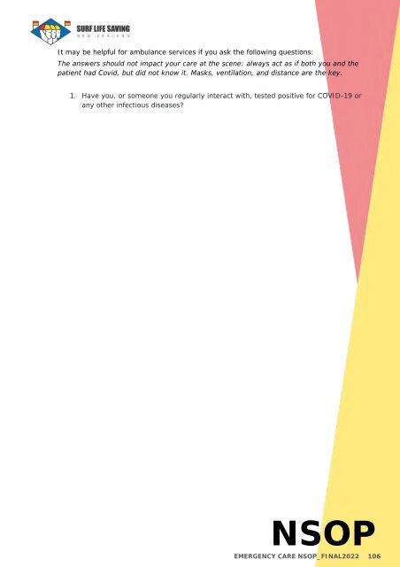 National Standard Operating Procedures - Jul 2022