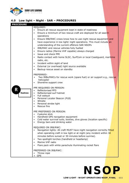 National Standard Operating Procedures - Jul 2022