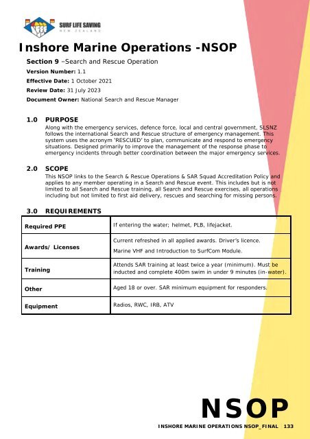 National Standard Operating Procedures - Jul 2022