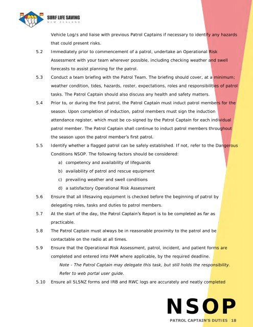 National Standard Operating Procedures - Jul 2022