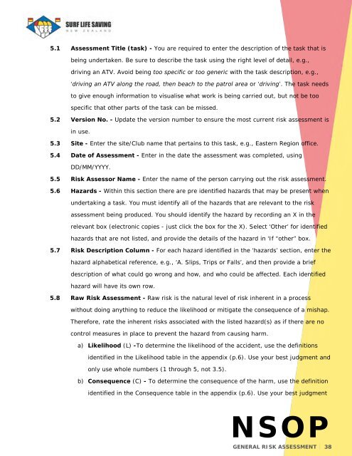 National Standard Operating Procedures - Jul 2022