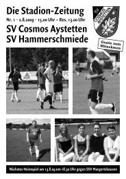 Die Stadion-Zeitung SV Cosmos Aystetten SV Hammerschmiede ...