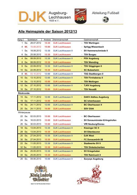 DJK Lechhausen – TSV Wertingen