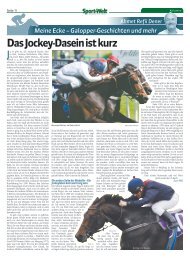 DAS JOCKEY-DASEIN IST KURZ - Aus der SPORT-WELT v. 08. 12. 2021