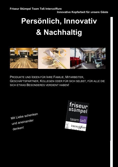 Persönlich, Innovativ & Nachhaltig - Friseur Stümpel Team Teß Intercoiffure