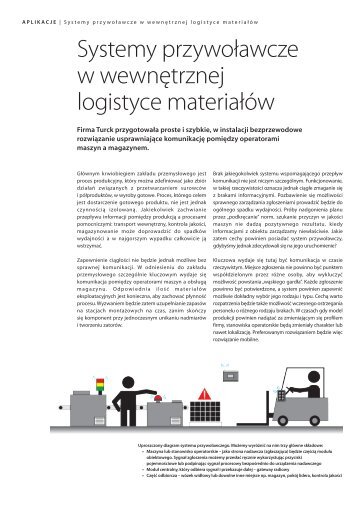 Systemy przywoławcze w wewnętrznej logistyce materiałów