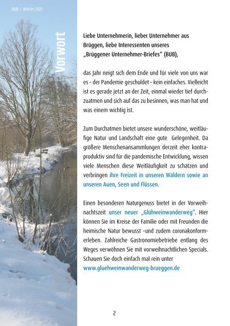 Brüggener Unternehmerbrief, BUB, Winter 2021