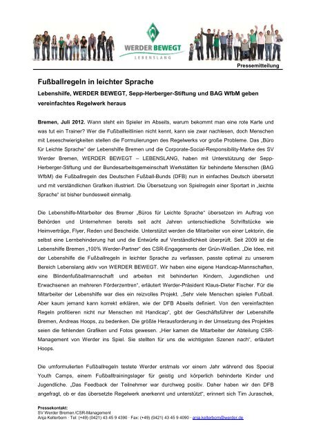 PM Fussballregeln in leichter Sprache - Lebenshilfe Bremen e.V.