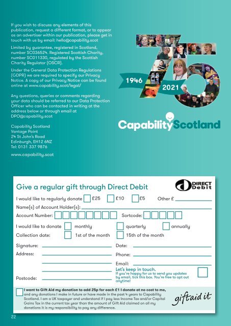 Capability Scotland Matters - Winter 2021