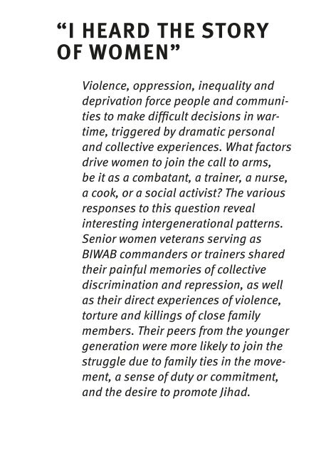 Asking my sisters: Intergenerational voices of women from the Moro Islamic Liberation Front in Mindanao