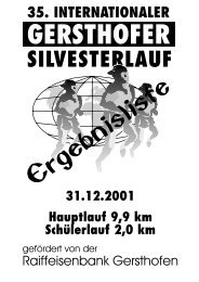 ERGEBNISLISTE 35. int. Silvesterlauf in Gersthofen