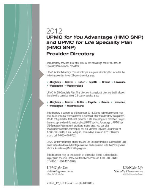 SNP NON NCQA R1.sv - UPMC Health Plan