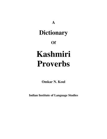 A Dictionary of Kashmiri Proverbs