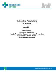 Vulnerable Populations in Alberta Report - Alberta Health Services