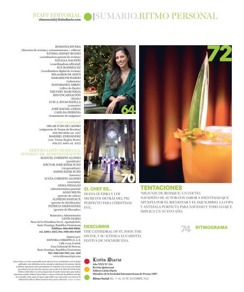 Ritmo Social Diciembre 2021 Portada ATENAS HERNANDEZ